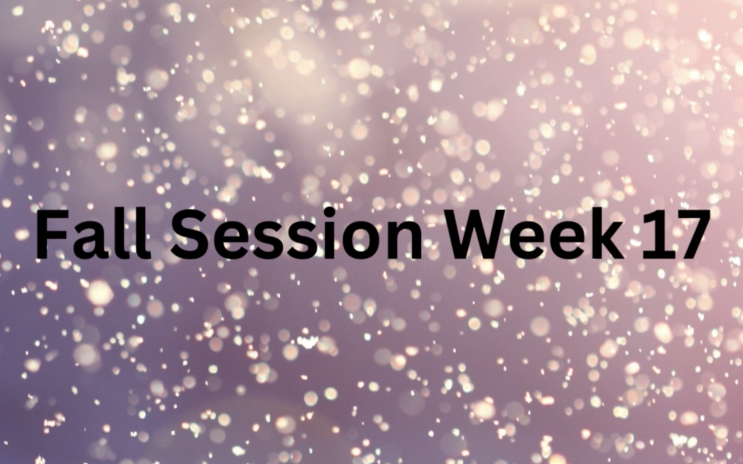 Fall Session Week 17: Tuesday, January 14th – Monday, January 20th